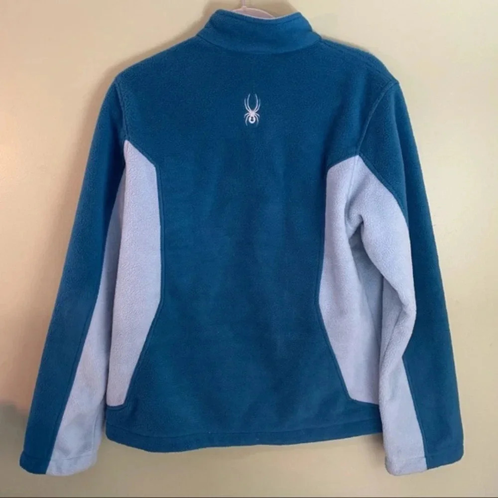 Spyder Teal Light Blue Cozy Fleece Zip-up Ski Snow Winter Jacket X Large - Picture 9 of 11